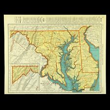 Antique maryland map for sale  Willow Grove