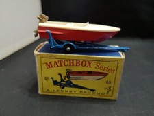 P901-MATCHBOX LESNEY No48B BARCO ESPORTIVO E REBOQUE COM CAIXA.REBOQUE AZUL MÉDIO comprar usado  Enviando para Brazil