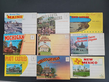Lote vintage (18) sortidas PASTAS DE CARTÃO POSTAL DE LEMBRANÇA DOS ESTADOS UNIDOS comprar usado  Enviando para Brazil