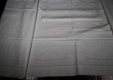 Juego De Cama 1 Persona En Lino Bordado Con Vuelta Y Monograma "MCR" comprar usado  Enviando para Brazil
