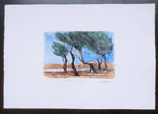 Longaretti incisione acquarell usato Longaretti incisione acquarell usato  Zandobbio