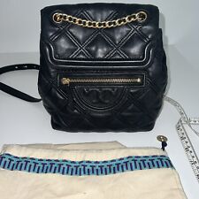 Mochila de couro Tory Burch Fleming acolchoada corrente ouro preto 10x 10” excelente estado usado Y62, usado comprar usado  Enviando para Brazil