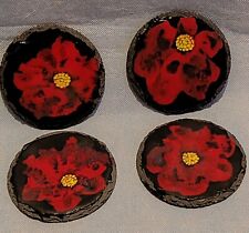 Poppy coasters enamel for sale  AIRDRIE