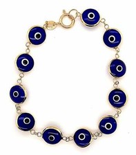 Pulseira de ouro amarelo 14 quilates e olho grego comprar usado  Enviando para Brazil