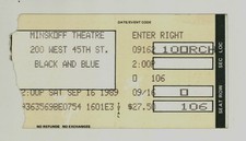 Esboço de Ingresso Preto e Azul 16/09/89 Nova York NY Minskoff Theatre!, usado comprar usado  Enviando para Brazil