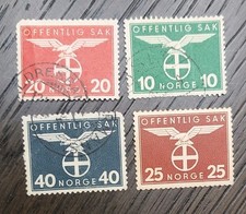 4 selos oficiais da Noruega de 1942/3 incluem cunhagem baixa #Mi D49 25 minérios, emblema de festa comprar usado 4 selos oficiais da Noruega de 1942/3 incluem cunhagem baixa #Mi D49 25 minérios, emblema de festa comprar usado  Enviando para Brazil