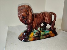 Majolica ceramic lion for sale  HUDDERSFIELD