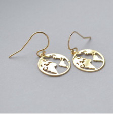 Map gold earrings for sale  Kansas City