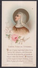 Cartão sagrado antigo de Santa Rosa de Viterbo santino imagem pieuses estampa comprar usado  Enviando para Brazil