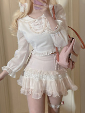 Conjunto de duas peças Lolita Kawaii feminino rosa japonês doce festa mini terno saia comprar usado  Enviando para Brazil