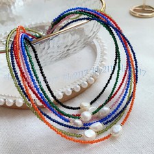 Colares facetados de pérolas barrocas brancas naturais espinélio multicolorido brilhante 3mm 7-8mm, usado comprar usado  Enviando para Brazil