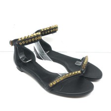 Sandálias Alexander McQueen cravejadas no tornozelo couro preto tamanho 37 NOVO comprar usado  Enviando para Brazil