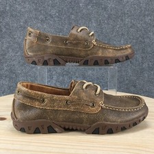 Sapatos Ferrini Italia Masculino 8 D Mocassins Barco Mocassim Cadarço Couro Marrom Chinelo comprar usado  Enviando para Brazil