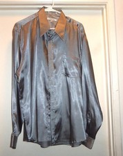 Camisa de cetim prata Rossini XL 17 34 comprar usado  Enviando para Brazil