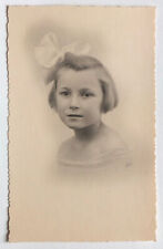 Portrait jeune fille, ruban noeud blanc - Photo ancienne studio, R. Bessé, Tours comprar usado  Enviando para Brazil