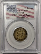 Jamaica 1961 Halfpenny WTC Ground Zero Recovery PCGS comprar usado  Enviando para Brazil