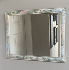 Floral wooden mirror for sale  SUNDERLAND