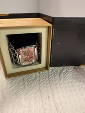 Usado, Relógio de quartzo feminino Ed Hardy LY-HT0228 coração de lince corrente tom prata 7 3/4" comprar usado  Enviando para Brazil