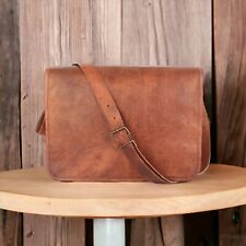 Bolsa de couro vintage para laptop bolsa carteiro masculina feita à mão ombro nova genuína comprar usado  Enviando para Brazil