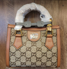 Bolsa tote GUCCI Diana mini couro-aparado cristal-embelezada lona-jacquard comprar usado  Enviando para Brazil