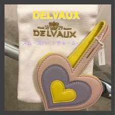 Bolsa de coração DELVAUX charme chaveiro couro com bolsa de pó rosa amarelo roxo NOVO comprar usado  Enviando para Brazil