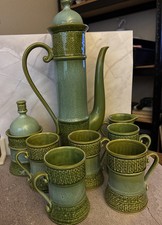 Cafeteira vintage conjunto com 8 peças verde e azul-petróleo moderna meados do século comprar usado  Enviando para Brazil