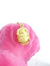 ESCARAVELHO 18K OURO AMARELO DUPLA FACE ESTAMPADO PINGENTE EGÍPCIO ARTESANAL 1,31 Gr  comprar usado  Enviando para Brazil