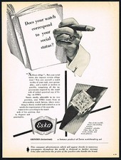 1950s Original Vintage Eska Relógio Calendário Quadrado MCM Arte Impressão Anúncio comprar usado  Enviando para Brazil