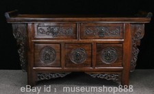Mesa de 5 gavetas 22,6" chinesa Huanghuali escultura à mão em madeira palácio da dinastia comprar usado  Enviando para Brazil