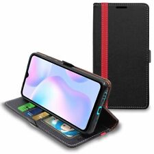 Coque Xiaomi Redmi 9A Etui Portefeuille Housse PU Cuir Porte-Cartes Noir / Rouge comprar usado  Enviando para Brazil
