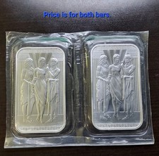 Lote de 2 - The Three Graces 1oz 999.9 barra de prata fina - The Royal Mint comprar usado  Enviando para Brazil