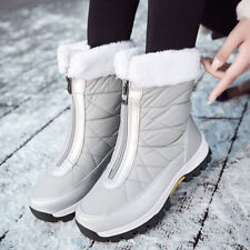 Botas de neve femininas meia panturrilha inverno clima frio feminina pele sintética biqueira redonda, usado comprar usado  Enviando para Brazil