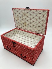 Caixa de armazenamento de papel vintage japonesa com 2 gavetas padrão quimono vermelho Asanoha, usado comprar usado  Enviando para Brazil