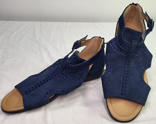 Sandálias femininas Comfortview azul marinho fivela ajustável tamanho 8,5 M salto com zíper comprar usado  Enviando para Brazil