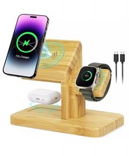 Estação de carregamento sem fio 3 em 1, doca magnética de bambu 20W para dispositivos Apple comprar usado  Enviando para Brazil