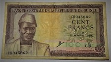 Banconota guinea 100 usato  Ruvo di Puglia