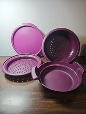 TUPPERWARE ROYAL PURPLE SMART MULTI STEAMER 4 peças Pilha de fogão para micro-ondas, usado comprar usado  Enviando para Brazil