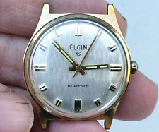 Relógio de pulso masculino Elgin 33mm suíço estilizado E ponteiros trítio funcionando década de 1960 comprar usado  Enviando para Brazil