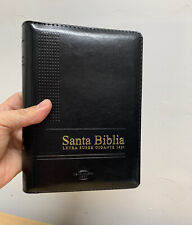 Biblia Letra Gigante 14 puntos TAMANO MANUAL RVR 1960 imit piel negro con indice, używany na sprzedaż  Wysyłka do Poland