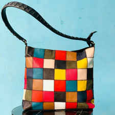 Bolsa tote feminina de couro bovino feita à mão patchwork comprar usado  Enviando para Brazil