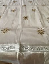 Nappe blanche brodée d'occasion  Orange