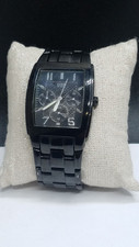 Relógio masculino GUESS STEEL 33mm WR cronógrafo mostrador preto retangular aço inoxidável comprar usado  Enviando para Brazil