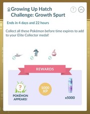 Growing Up Hatch Challenge: Growth Spurt - Pokemon Go, usado comprar usado  Enviando para Brazil