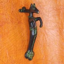 Maçaneta de porta em forma de cavalo de corrida acabamento antigo artesanal latão janela Almirah comprar usado  Enviando para Brazil