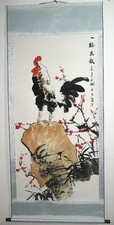 Pintura chinesa em pergaminho sobre galo galo corvo一路高歌, usado comprar usado  Enviando para Brazil