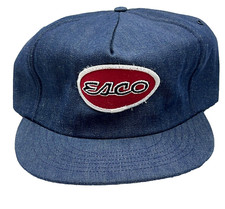 Boné vintage Eaco boné caminhoneiro SnapBack denim patch anos 80 feito nos EUA espuma jeans fazenda comprar usado  Enviando para Brazil