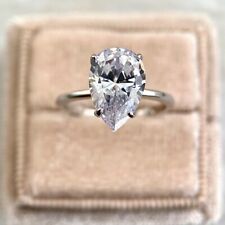 Usado, Anel solitário de diamante tratado off white 3,50 quilates prata 925 excelente brilho comprar usado  Enviando para Brazil