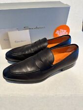 AUTÉNTICO SANTONI Mocasín de Cuero Marrón Oscuro para Hombre... ENVÍO GRATUITO A EE. UU. segunda mano  Embacar hacia Argentina