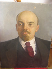 Retrato vintage soviético - Óleo sobre tela VLADIMIR LENIN líder do Partido Comunista comprar usado Retrato vintage soviético - Óleo sobre tela VLADIMIR LENIN líder do Partido Comunista comprar usado  Enviando para Brazil