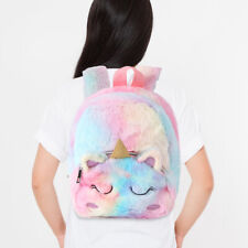 Mochila escolar infantil de pelúcia unicórnio desenho animado casual fofa meninas crianças (rosa), usado comprar usado  Enviando para Brazil